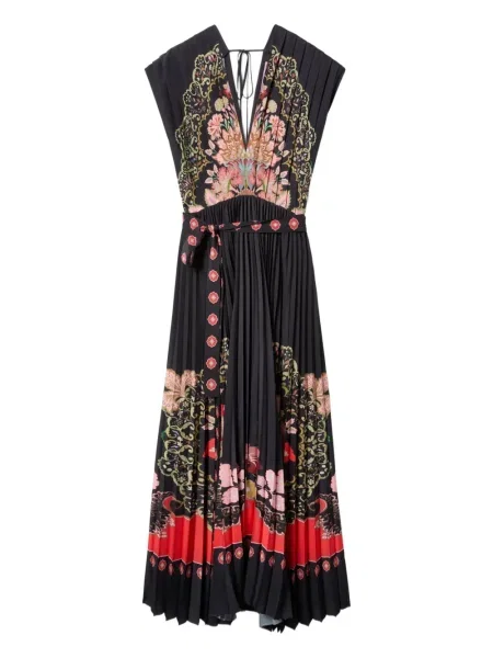 Rochie maxi La Doublej cu model floral cu imagine de costum negru