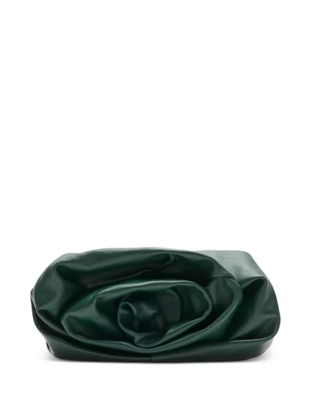 Geantă plic Burberry din piele drapată verde