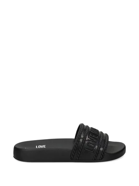 Papuci Love Moschino cu autograf negru