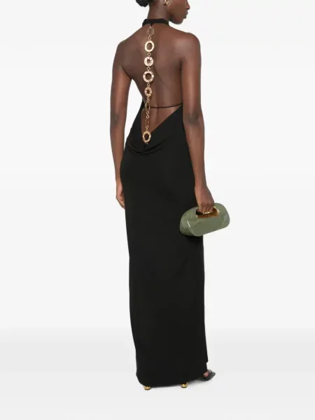Rochie maxi Cult Gaia cu gât halter negru
