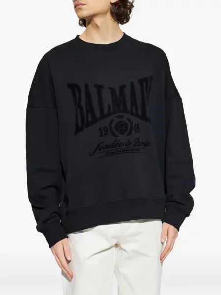 Hanorac Balmain cu imagine negru