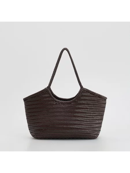 Reserved Pletená kabelka shopper tmavě hnědá