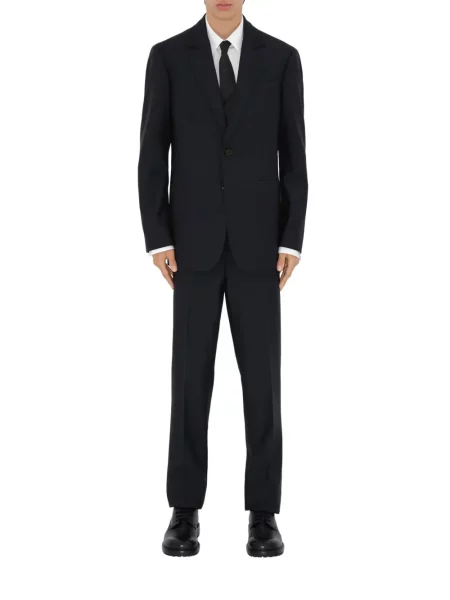 Pantaloni Burberry de lână albastru