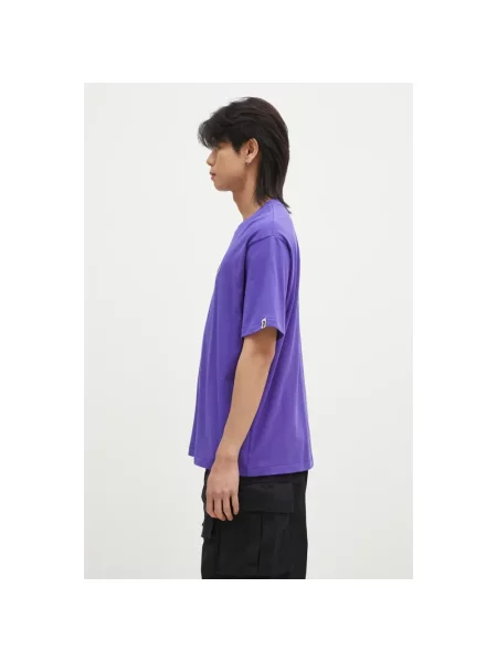 A Bathing Ape t-shirt ONE POINT RELAXED FIT TEE gładki fioletowy