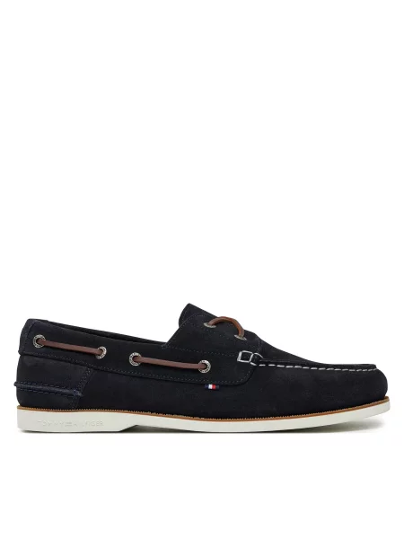 Zomšinės ilgaauliai batai Tommy Hilfiger mėlyna