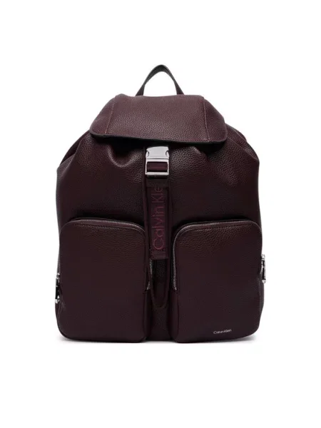 Calvin Klein Hátizsák Weebbing Strap Flap Backpack Bordó