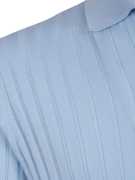 Gulerat tricou Filippo De Laurentiis tricotate albastru