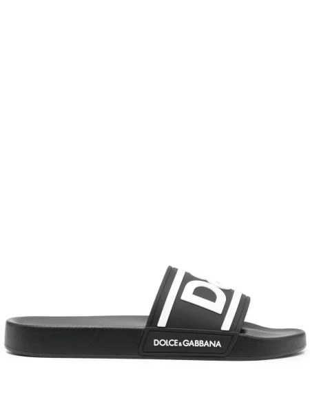 Pantofle Dolce & Gabbana s potiskem černé