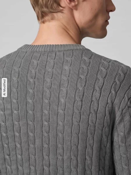 Sweter z dzianiną w warkocze Selected
