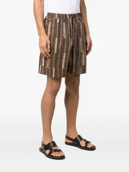 Pantaloni scurți Nanushka cu dungi maro