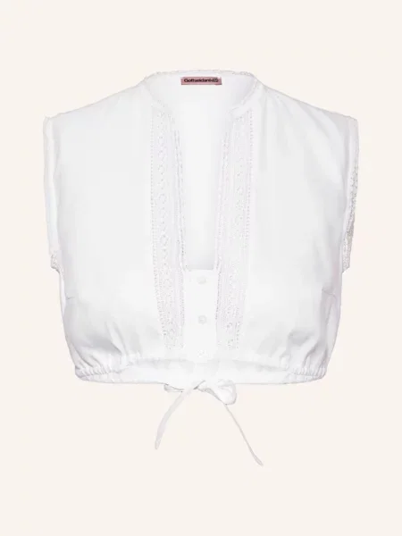 Gottseidank Dirndl Halenka Romy Se Lnem bílá