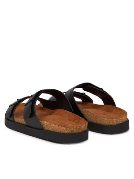 Tommy Hilfiger Natikači Cork Adjustable Lth Sandal črna