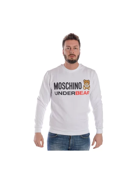 Bluza z kapturem Moschino z kapturem biała