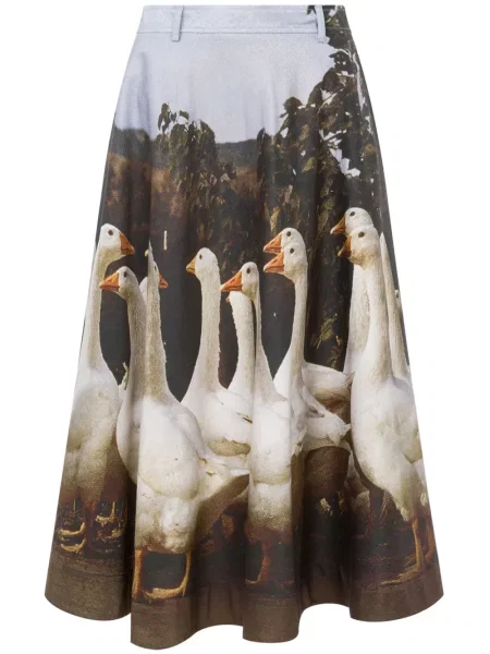 Fustă midi Moschino cu imagine gri