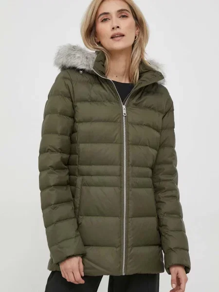 Tommy Hilfiger kurtka puchowa zielony zimowa khaki