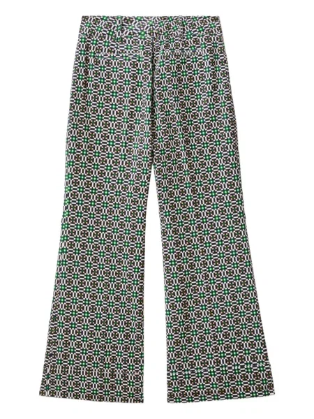 Pantaloni La Doublej cu imagine cu imprimeu geometric negru