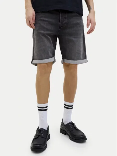 JACK & JONES Traperice JJIRICK JJICON crni traper siva