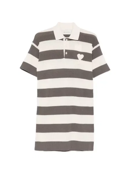 Rochie Ami Paris cu dungi cu aplicații de costum gri