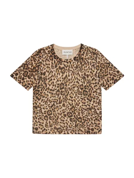 Koszulka Munthe z nadrukiem z krótkim rękawem brązowa