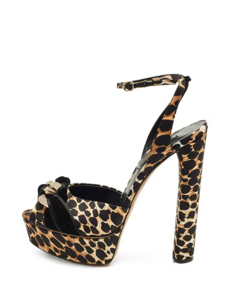 Sandale Casadei cu platformă cu imagine cu model leopard negru
