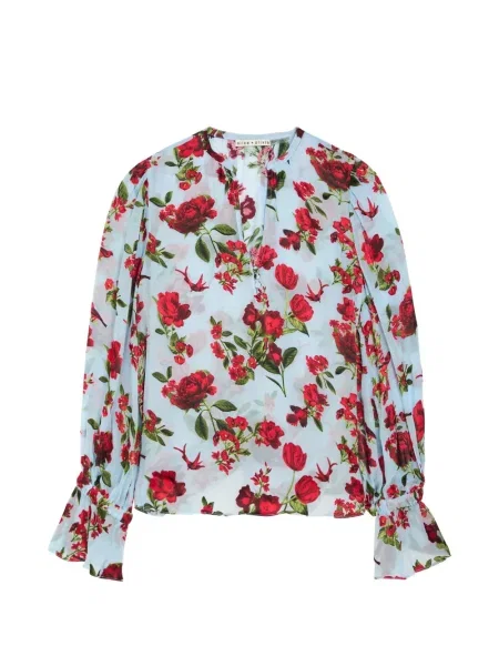 Bluză Alice + Olivia cu model floral plasă albastru