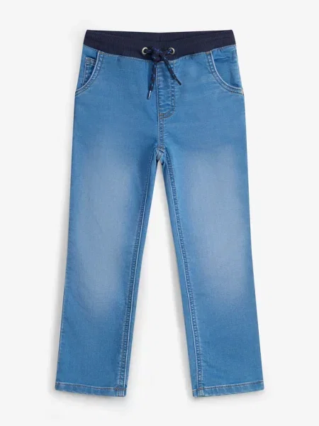 Dżinsy dresowe z gumką w talii regular fit straight niebieskie