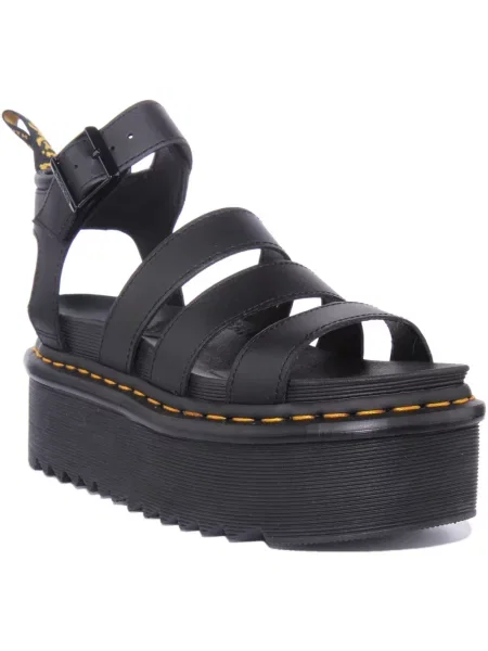 Sneakersy Dr. Martens skórzane na platformie czarne
