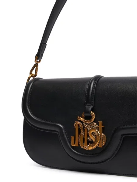Just Cavalli crossbody torbica iz umetnega usnja črna