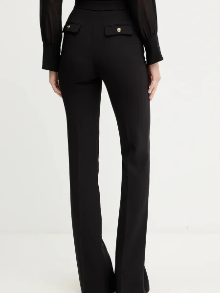 Elisabetta Franchi pantaloni evazați high waist negru