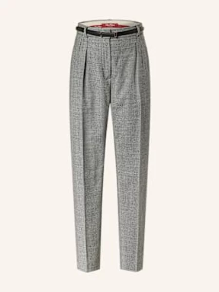 Max Mara Studio Kalhoty Rania černá bílá
