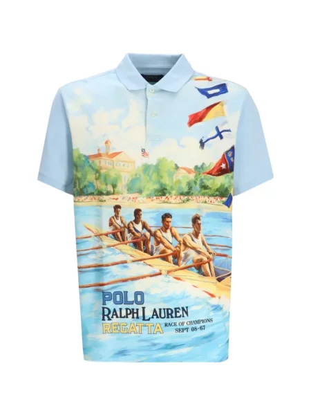 Polo Polo Ralph Lauren cu imagine scurt albastru