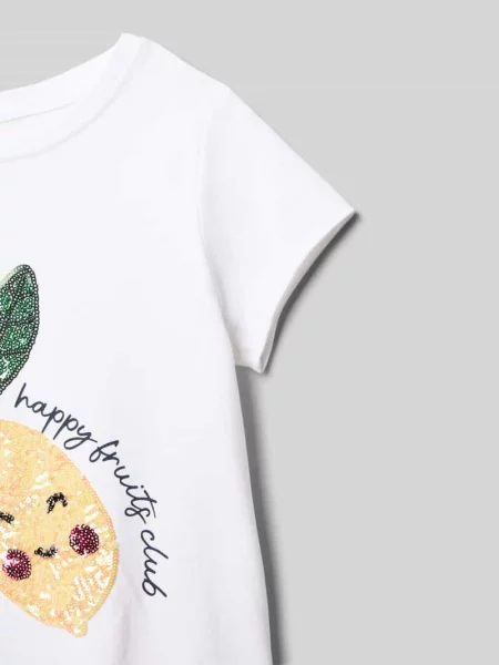 T-shirt o linii a z czystej bawełny S.oliver Red Label biała