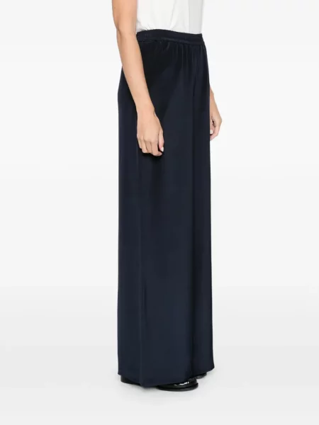 Pantaloni Max Mara de mătase albastru