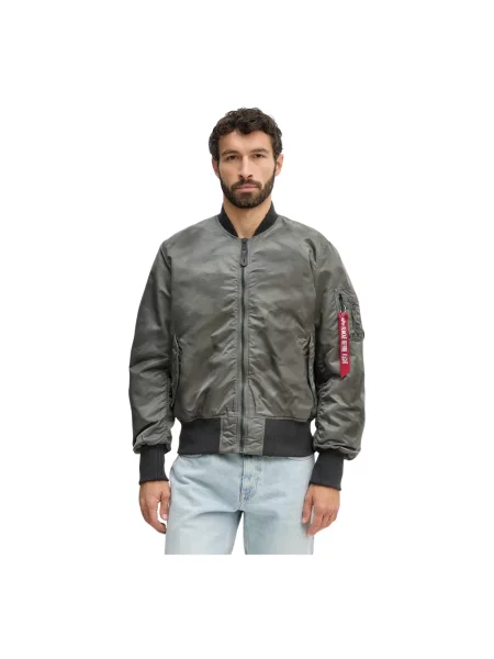 Kurtka Alpha Industries z przetarciami zielona