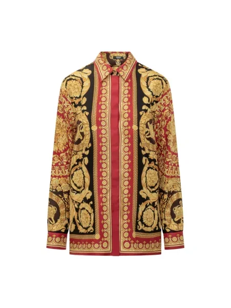 Jedwabna wielobarwność koszula Versace