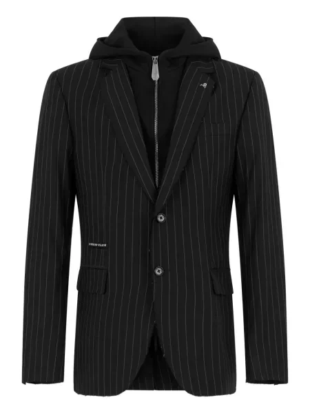 Sacou Philipp Plein cu glugă negru