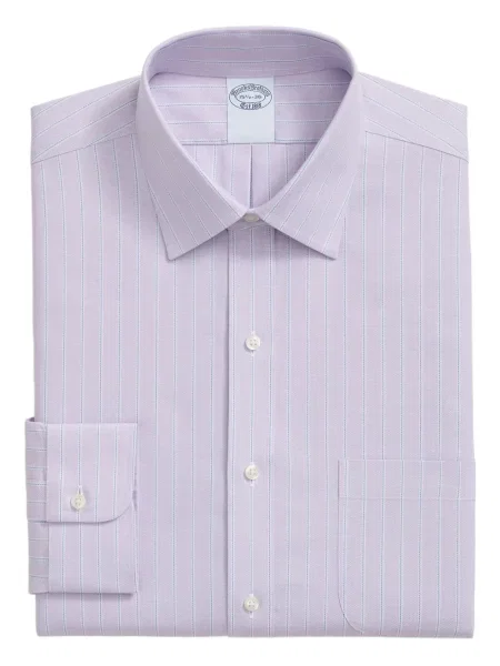 Gulerat cămașă Brooks Brothers cu dungi violet