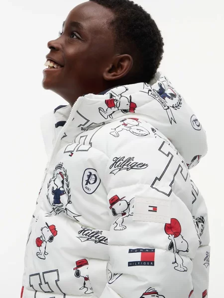Tommy Hilfiger капитонирано яке за деца x Peanuts бяло