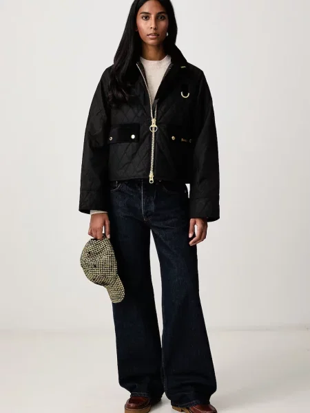Barbour jachetă scurtă pentru femei din negru