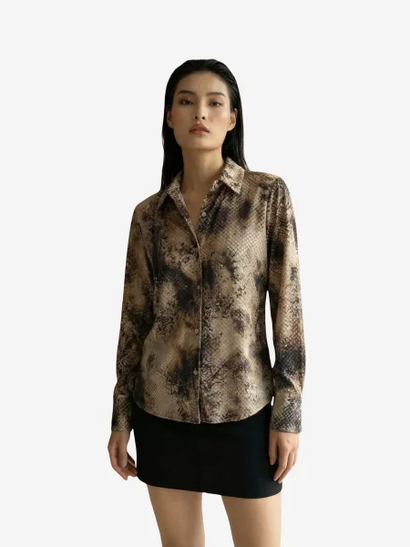 My fashion Majica bež / kamela črna