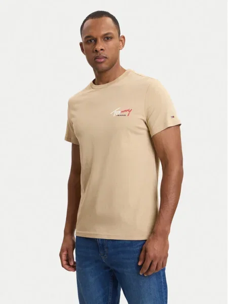 Tommy Jeans Tricou / roșu / alb bej