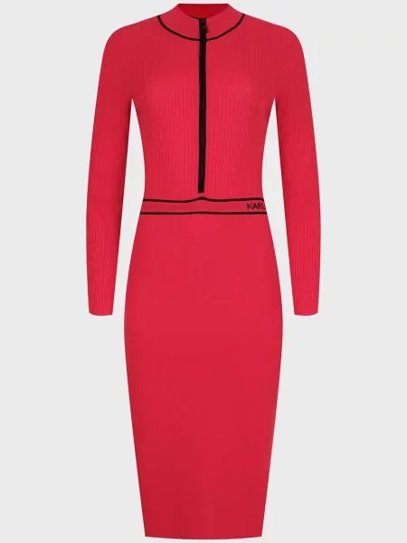 Трикотажна костюмна сукня Karl Lagerfeld червона