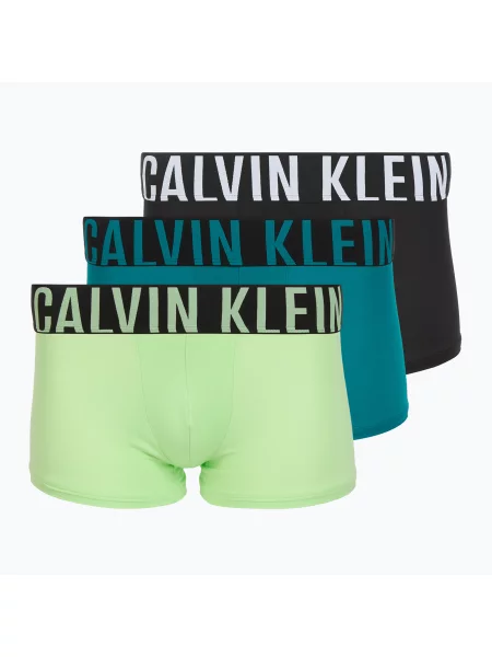 Boxeralsók Calvin Klein Trunk 3 pár black/teal breeze/forest freeze. Méret: XL fekete