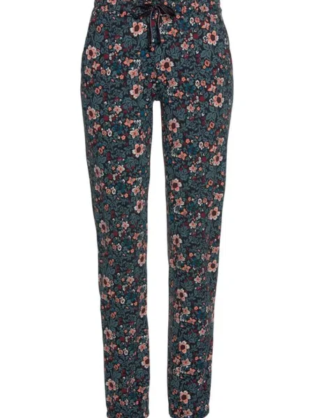 S.Oliver Pidžama hlače smaragdno / miks zelena