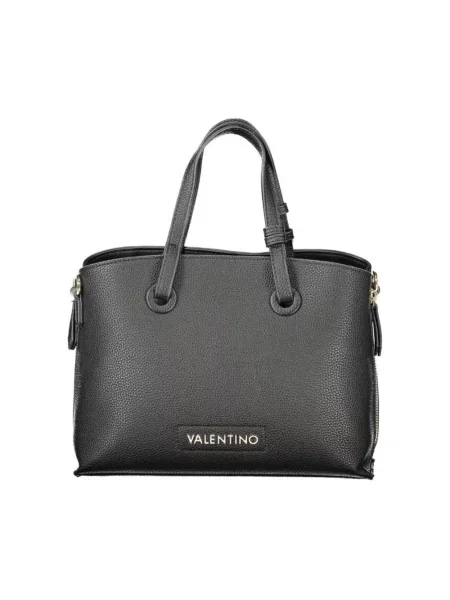 Lniana torebka Valentino By Mario Valentino czarna