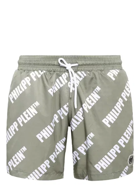 Slip de baie Philipp Plein cu imagine verde