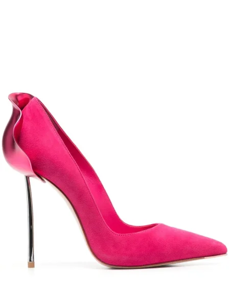 Pantofi cu toc Le Silla din piele de căprioară roz