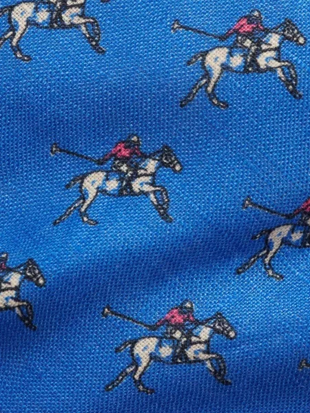 Polo Polo Ralph Lauren cu broderie de in cu talie înaltă albastru