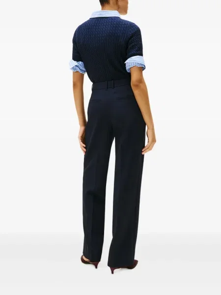 Cu centură pantaloni Tommy Hilfiger albastru