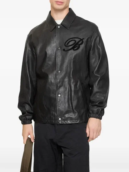 Geanta de piele Burberry cu autograf negru